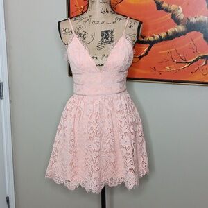 NBD Light Pink Lace Mini Dress Size Small